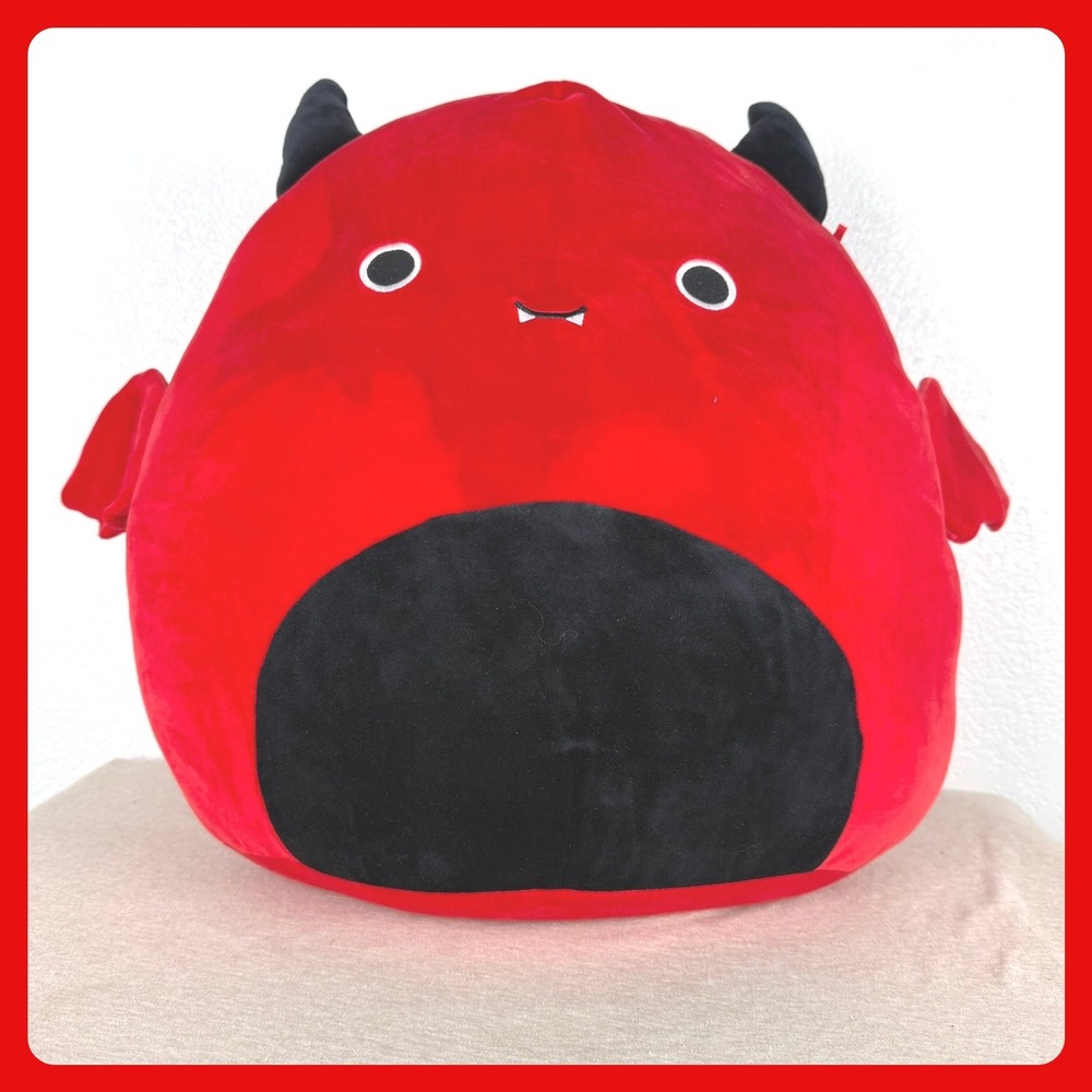 Squishmallows Dante the Red Devil 16 Inch Halloween Plush Red Black‎ Stuffed Toy